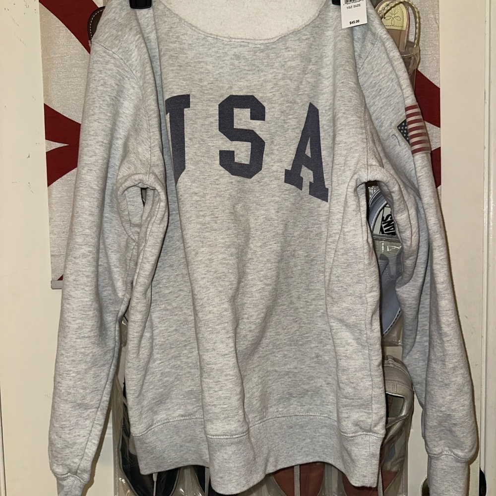Brandy Melville Gray USA Sweatshirt